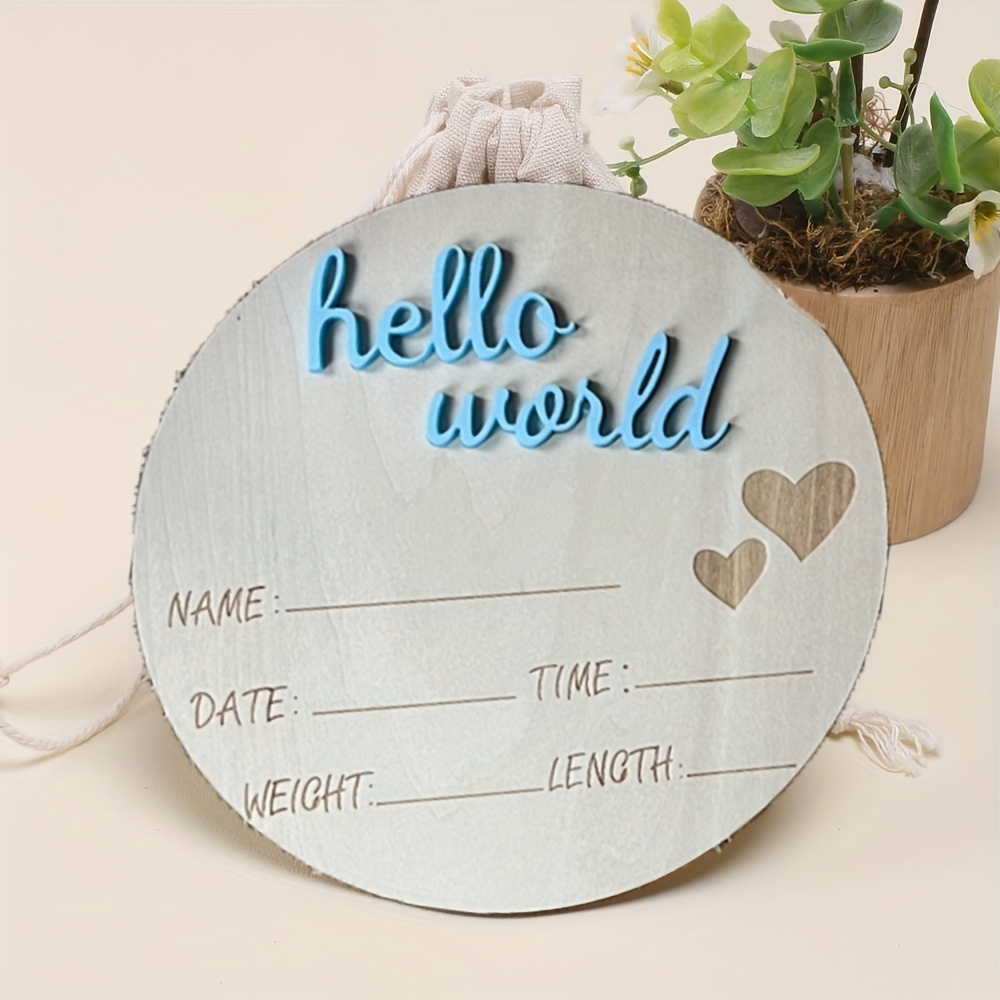 TEMU 3d Wooden Sign For Announcing A Newborn, Suitable For Gender Reveal Parties, Birthday Decorations, Photo Props, And As A Unique Keepsake Gift,
