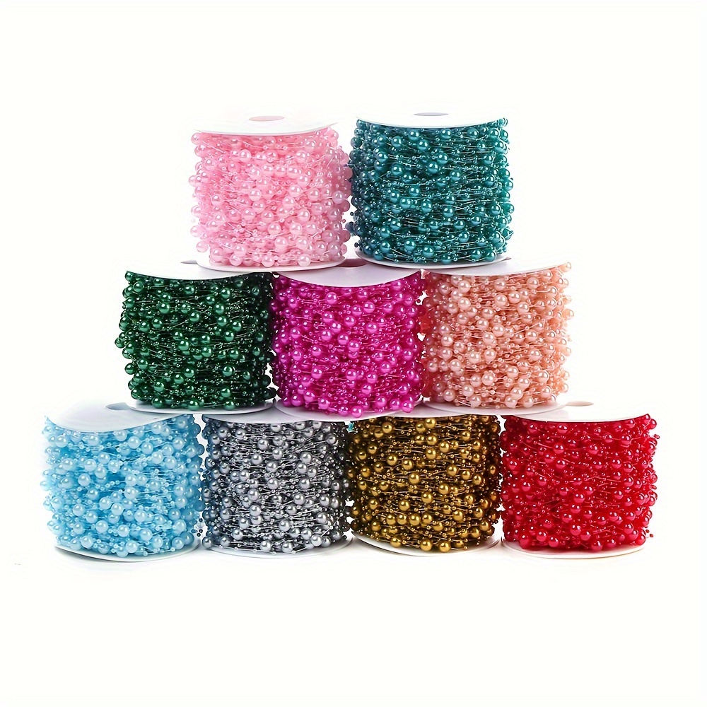 

300cm/118in Gypsophila 8+3 Wired Beads Long Round Beads Chain Wedding Hand Holding Flower Decoration Hair Accessories