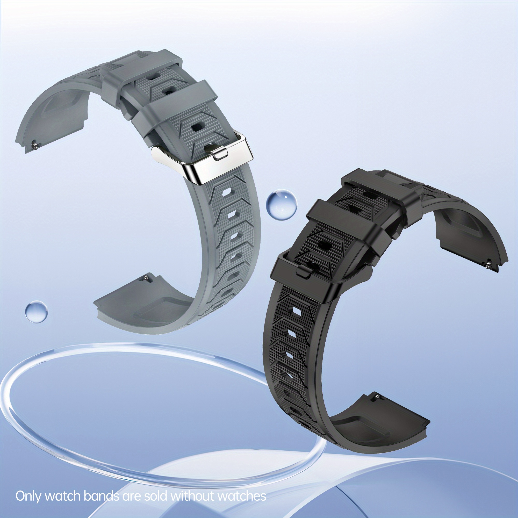 TIZOOP 24Mm Silicone Strap for Watches, Athletic Watch Strap, Works with DA03/V69/V99 Models, Long-Lasting Sweat-Proof Sports Silicone Strap, Soft Silicone Replacement Band - Cozy Wrist Accessory