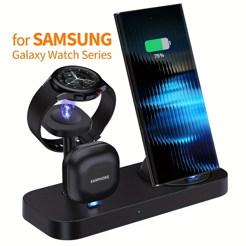 Image of Suitable For Watch Charger, Charging Station, Wireless Charging Is Suitable For Galaxy Watch Series, Plug Charging Is Suitable For Mobile Phone Series/for Series/for Iphone16/15/14/13/12/11/xr/x/