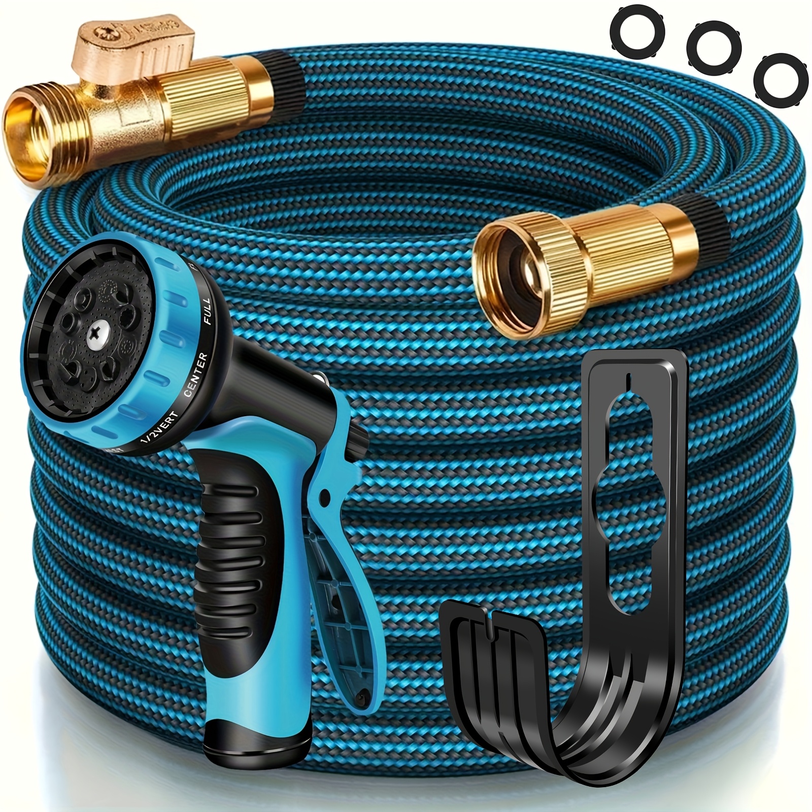 Image of Lovfen 5/25/50/75/100/150ft Garden Hose, With 10-function High-pressure Hose, Lightweight, Expanding Water Hose, Suitable For Gardens, Lawns, Car , And Outdoor Use