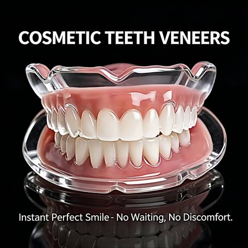 Durable Dental Silicone Dentures, Unisex Dentures, Easy-to-install Dentures for Seniors, - Flexible Design - Portable and Convenient, - Suitable for Seniors Daily Use, Parties, and , Helping People