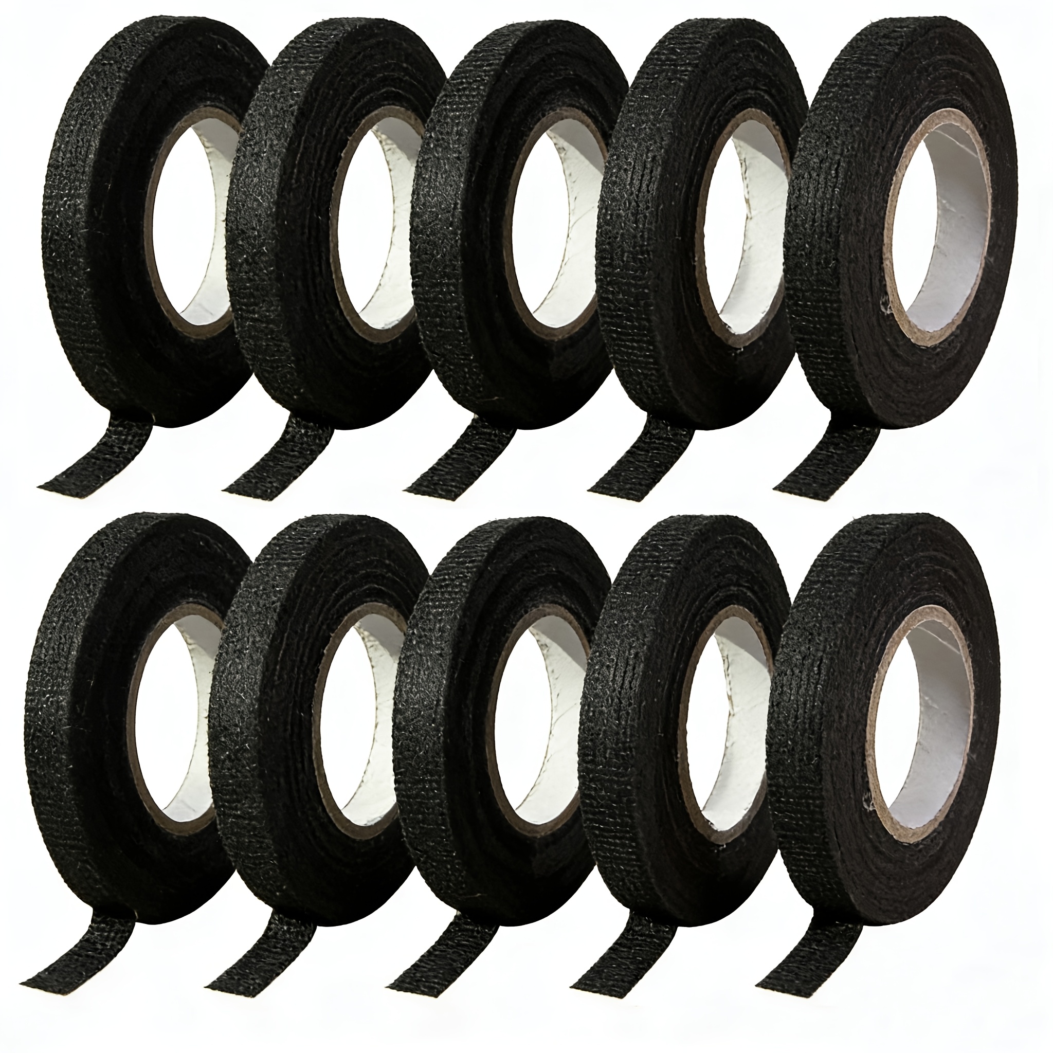 Image of 10 Rolls Heavy Duty Electrical Insulation Tapes, Total Length 3937 Inches, Extra Long Style; Resistant To Extreme Temperatures, No ; Suitable For Car Wiring Harnesses, Electrical Engineering
