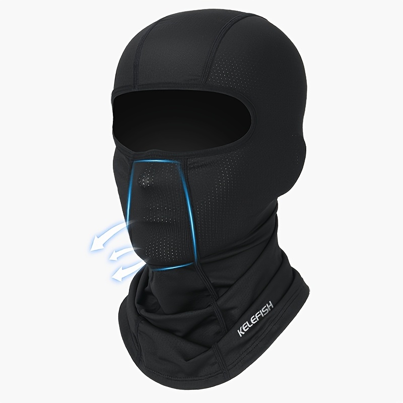 Masque Balaclava Intégral Unisexe - Polaire, Noir - Cyclisme, Ski, Moto