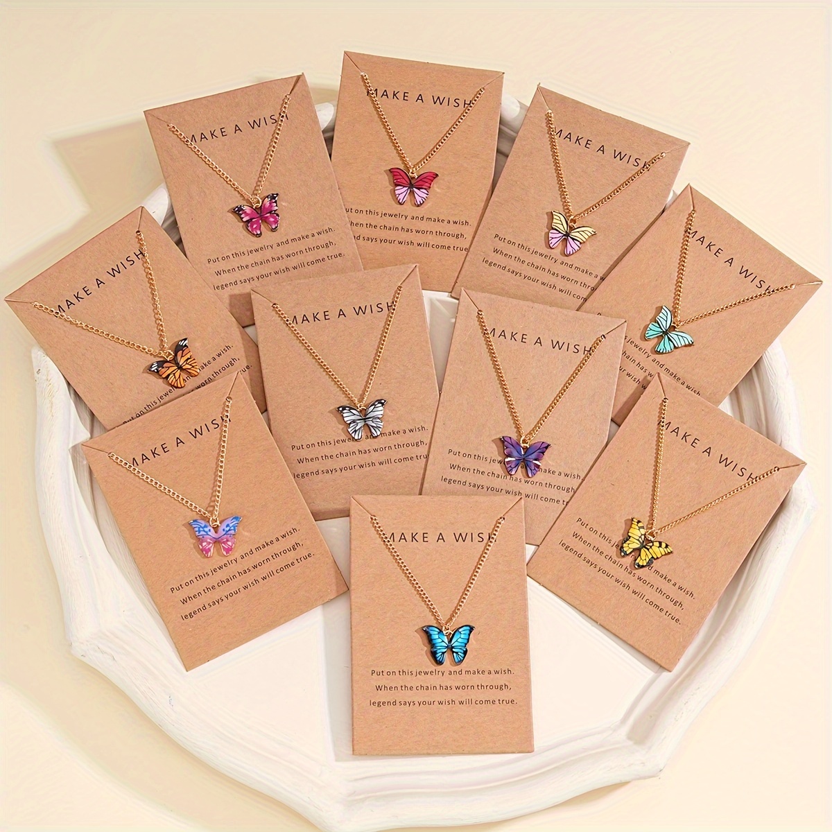 10/5pcs Set Elegant Minimalist Pendant Cards Necklace - Colorful Message Keepsake For &, Daily Wear, Party Wedding Gift, With Wishes For Special Occasions ( 5pcs)