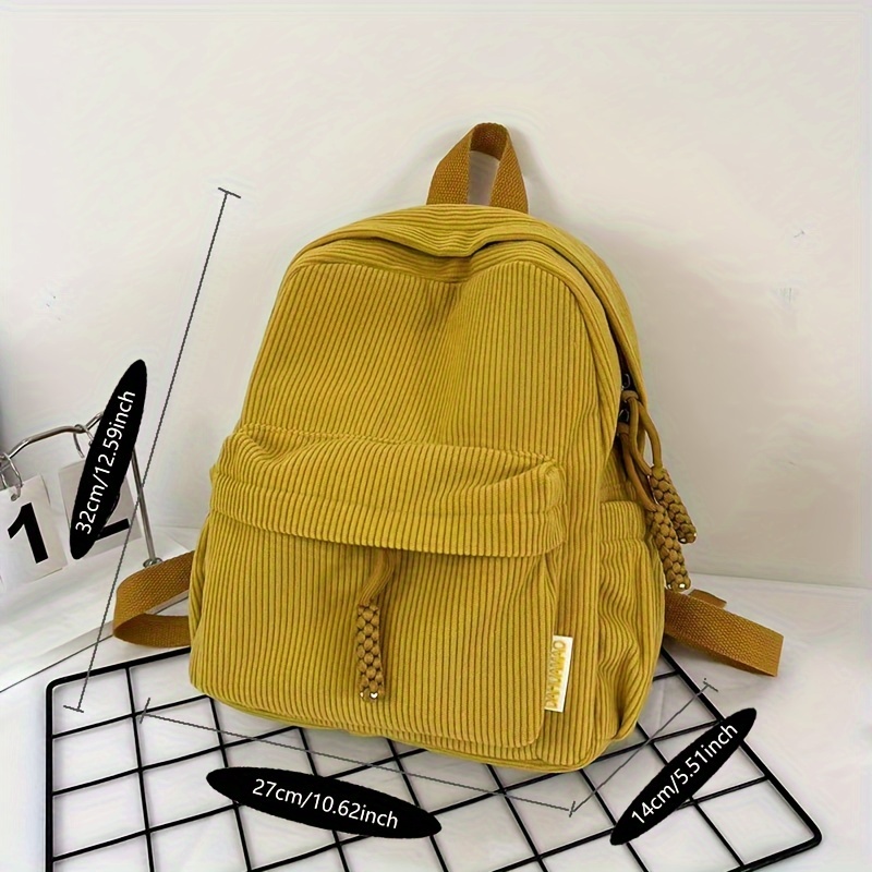 Corduroy Small Backpack Casual Travel Backpack Temu