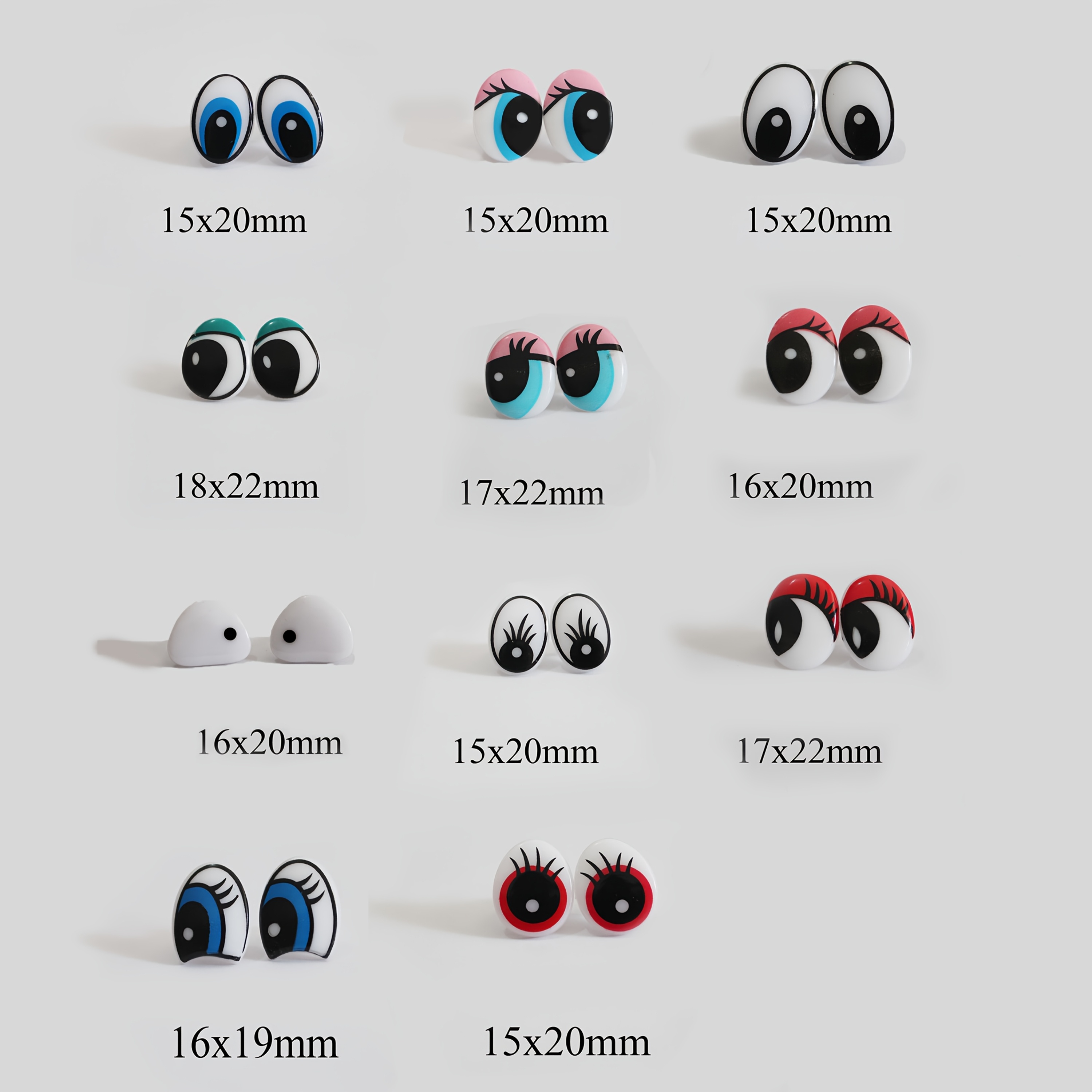 Image of 24pcs Multi-style Cartoon Printed Color Toy Eyes, A Must-have For Fashionable Dolls - Suitable For Crochet Animal Handcrafted Doll Handicrafts, Durable And