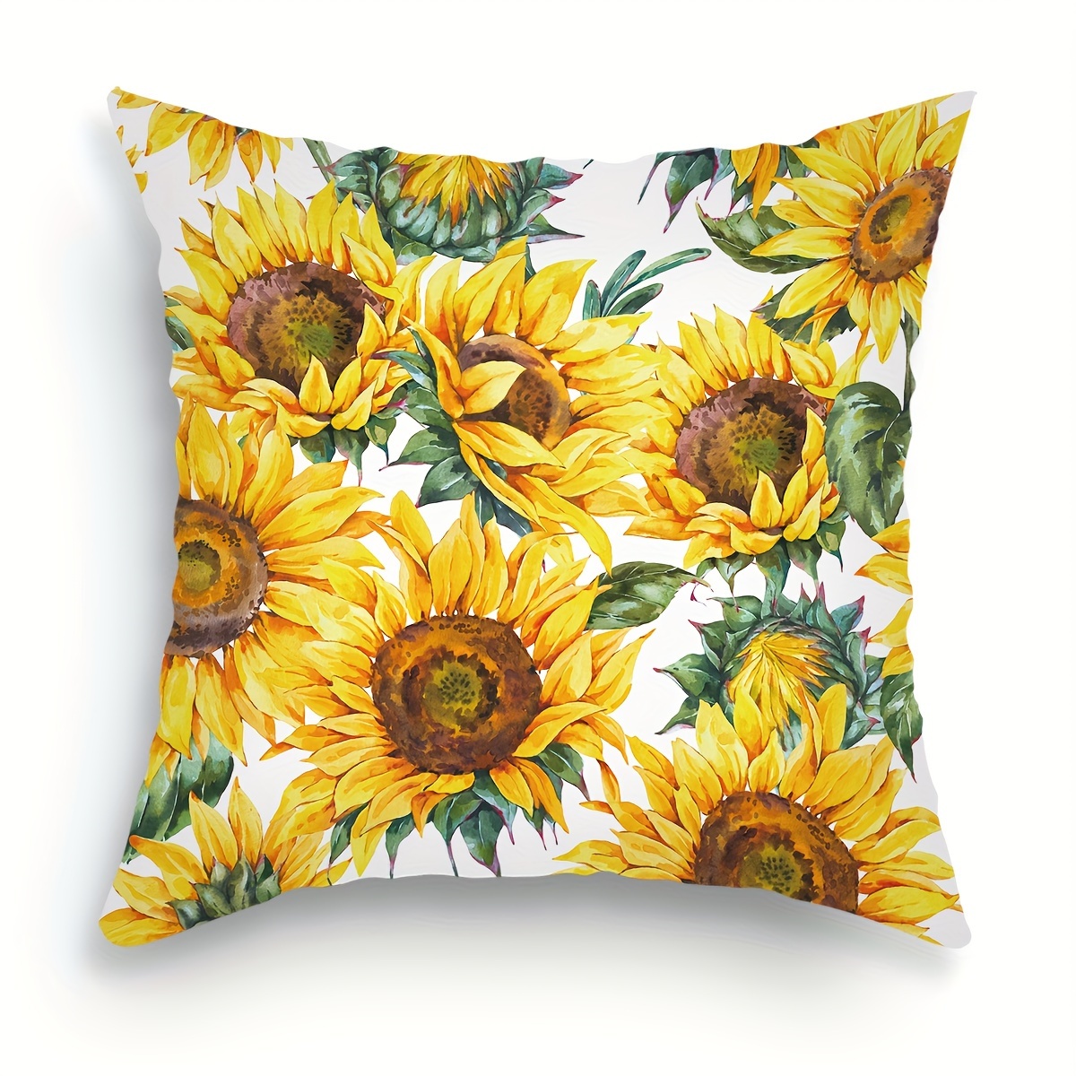 

1pc, Sunflower Pattern Printing Throw Pillow Case, Home Decor Sofa Cushion Throw Pillow Pillow Cover 18"x18