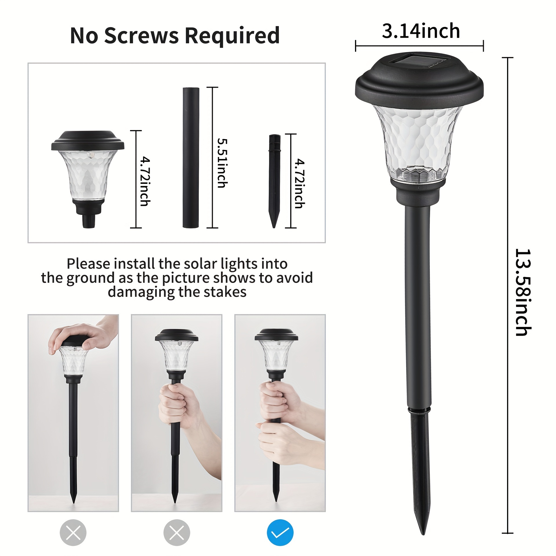 4   outdoor solar   lights rgb colorful warm white led solar stake lights with 10 hour   durable plastic polished   vintage lantern design for garden yard landscape patio driveway solar outdoor lights  way lights stylish     construction decorative   lights garden enthusiasts Product details 0