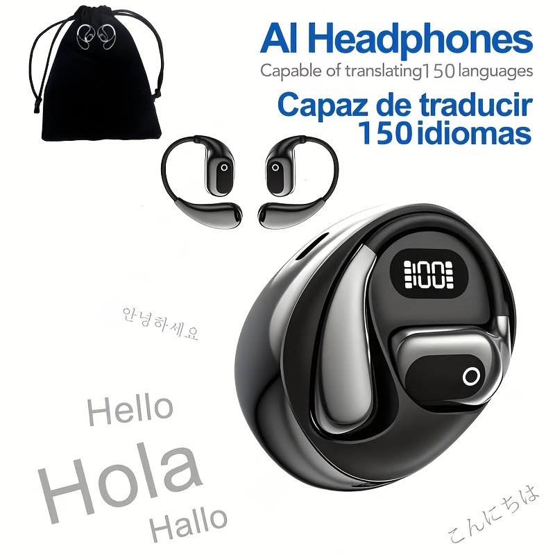 TEMU Earbuds With 144-language Ai Translation - 0.3s Instant Voice Interpretation, Noise Reduction & 40 Hours Of For Travel/business, Calls Anywhere!