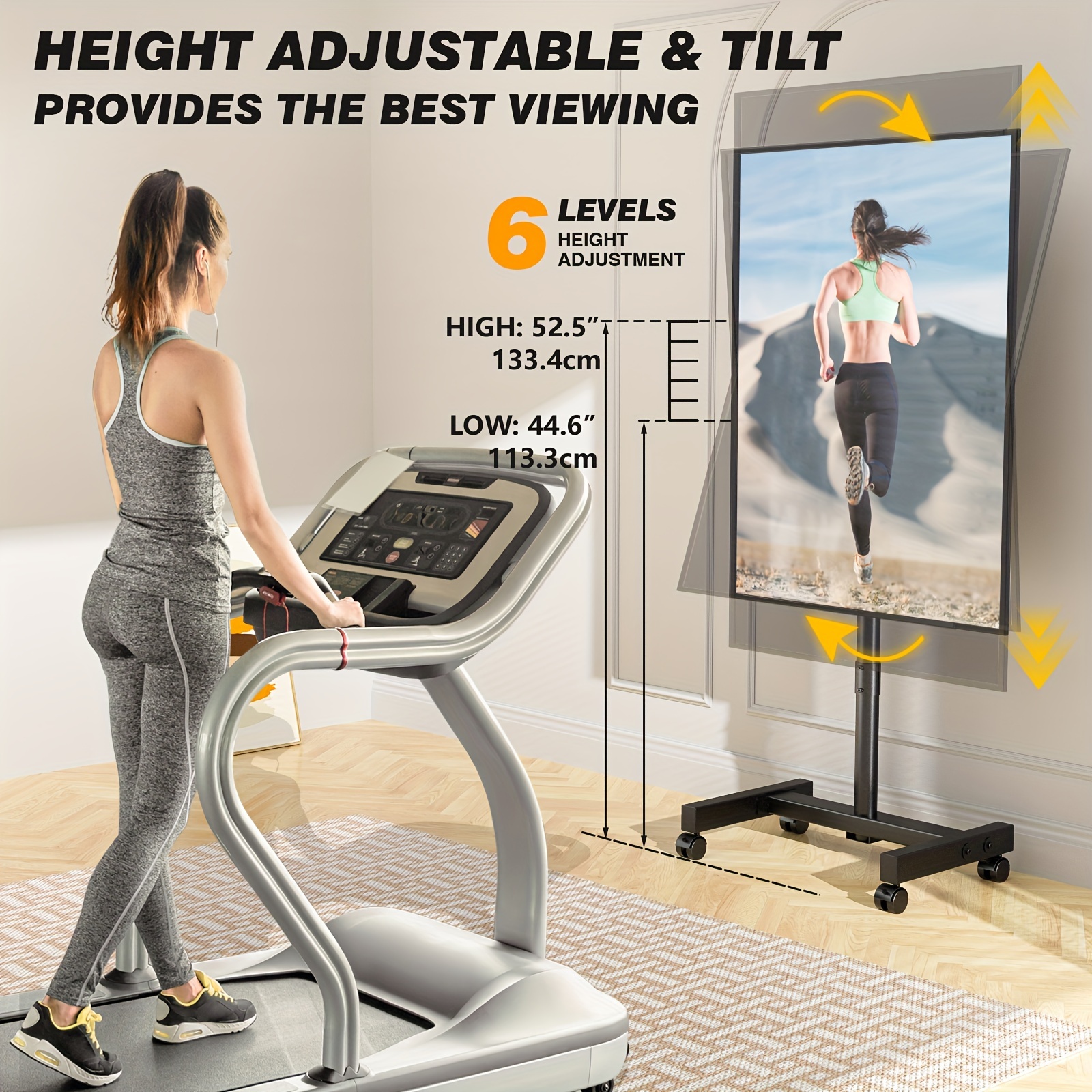 rolling tv stand mobile tv cart 13 50 inch flat curved Temu