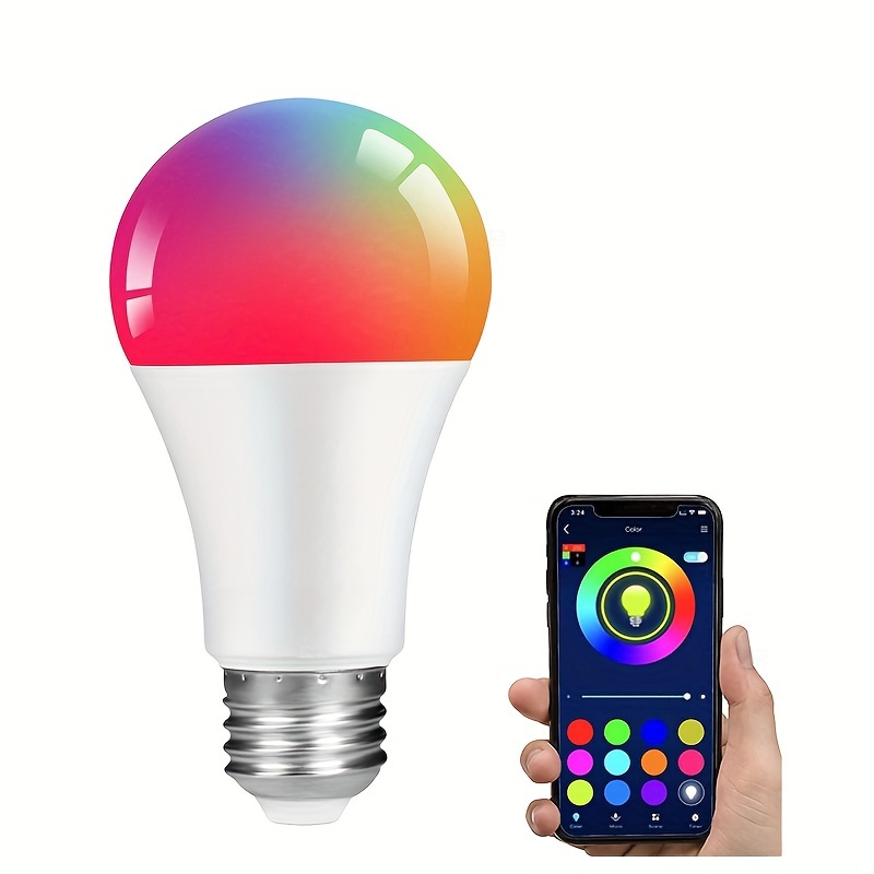 BOMBILLO LED RGB WIFI INTELIGENTE, Millones de colores, Control por voz y  desde APP