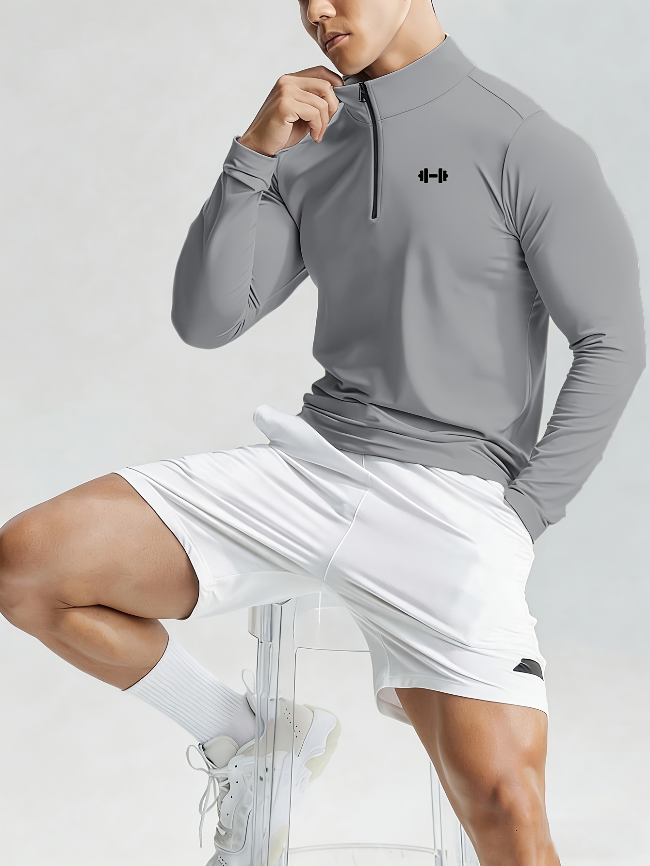 New Men'S Polo Shirt, Stylish And Trendy Print Polo for Men, Featuring a Half-Zip Collar, Suitable for Jogging, Gym, Cycling, Marathons, And Other Sportswear, Breathable And Not Stuffy, Machine Washable