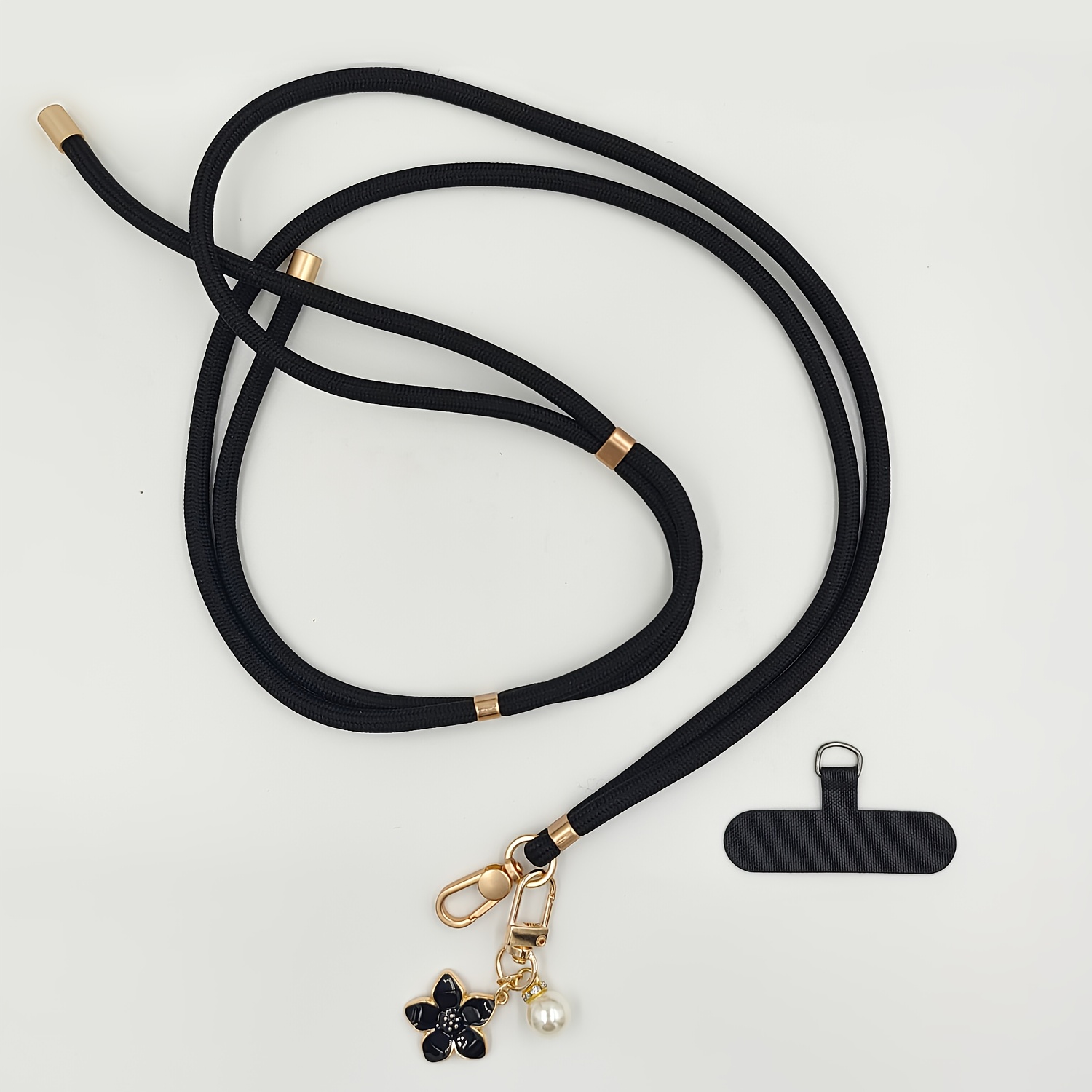 E-shop Verlängerter, verstellbarer Handy-Lanyard für Outdoor mit Blumencharm | Multifunktional und Anti-Verlust, strapazierfähiges Nylonmaterial,