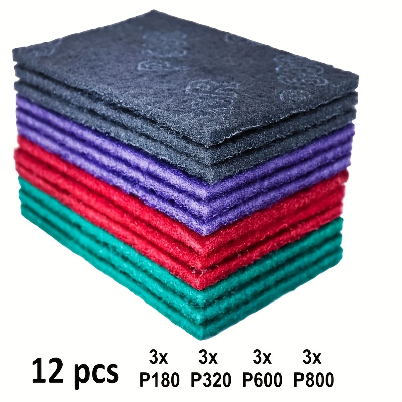12pcs Sanding Mats, Sanding For Metal, Wood, &, Sanding For Sanding & Polishing, Grit P180-p320--