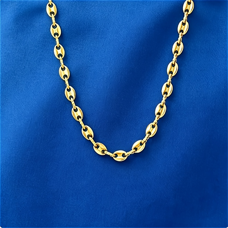 Men's 316 Stainless Steel Coffee Bean Necklace, Durable