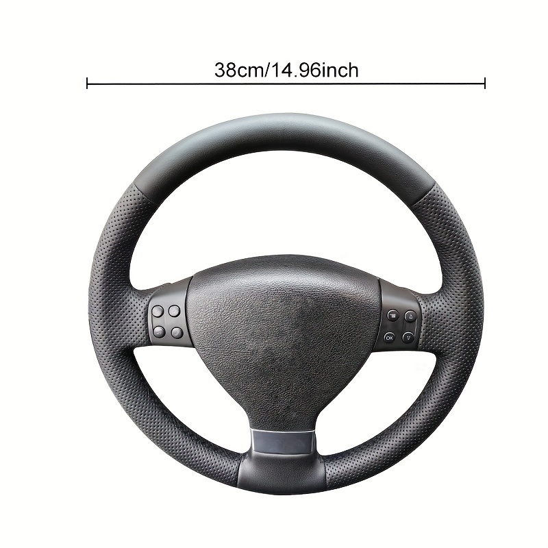 E-shop Schwarze Lenkradabdeckung, leichtes Mikrofaser-Material, atmungsaktiv, komfortable Handgefühl, Lenkradschutz, geeignet für Volkswagen Modelle