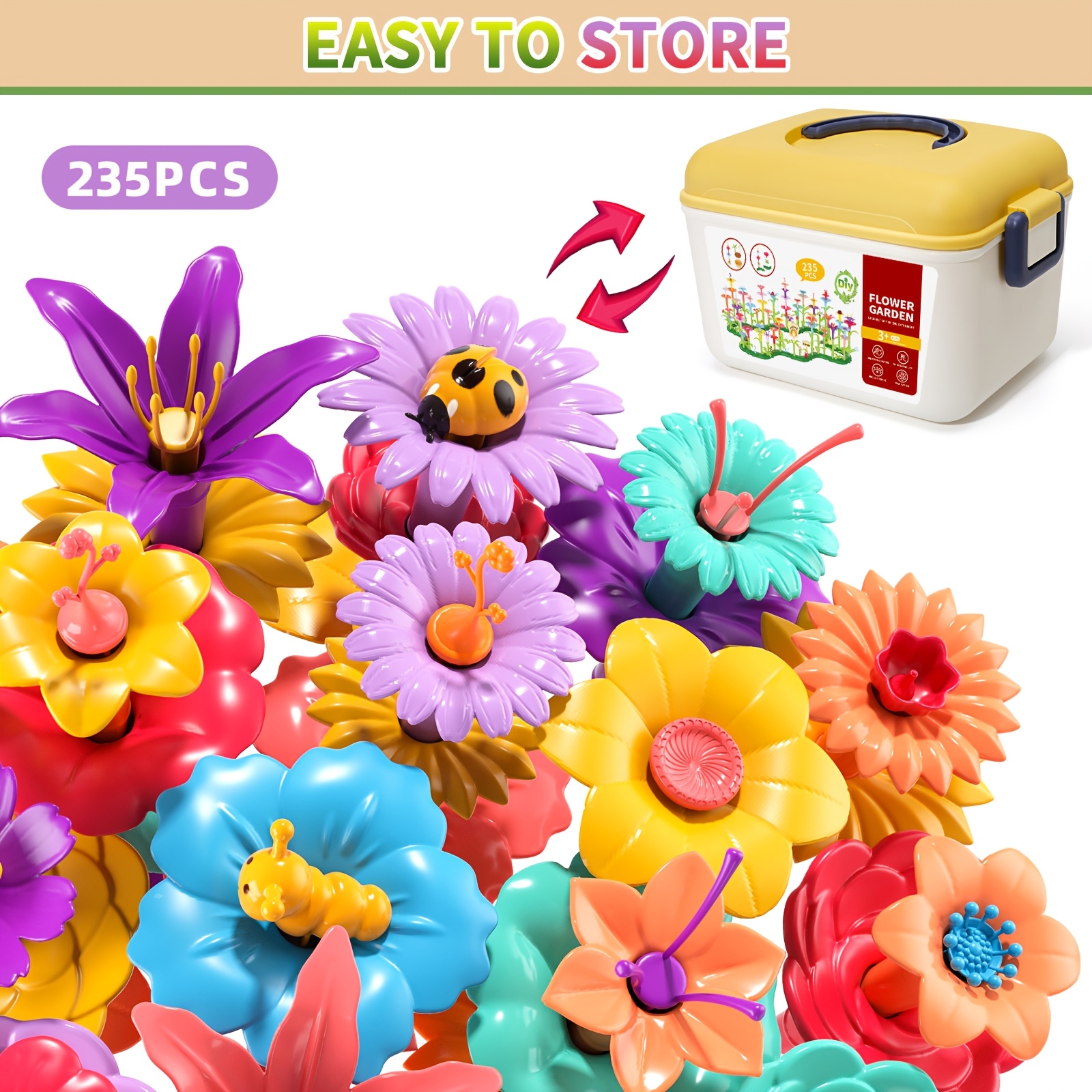 Flower Garden Building Blocks for Girls, DIY Educational Activity