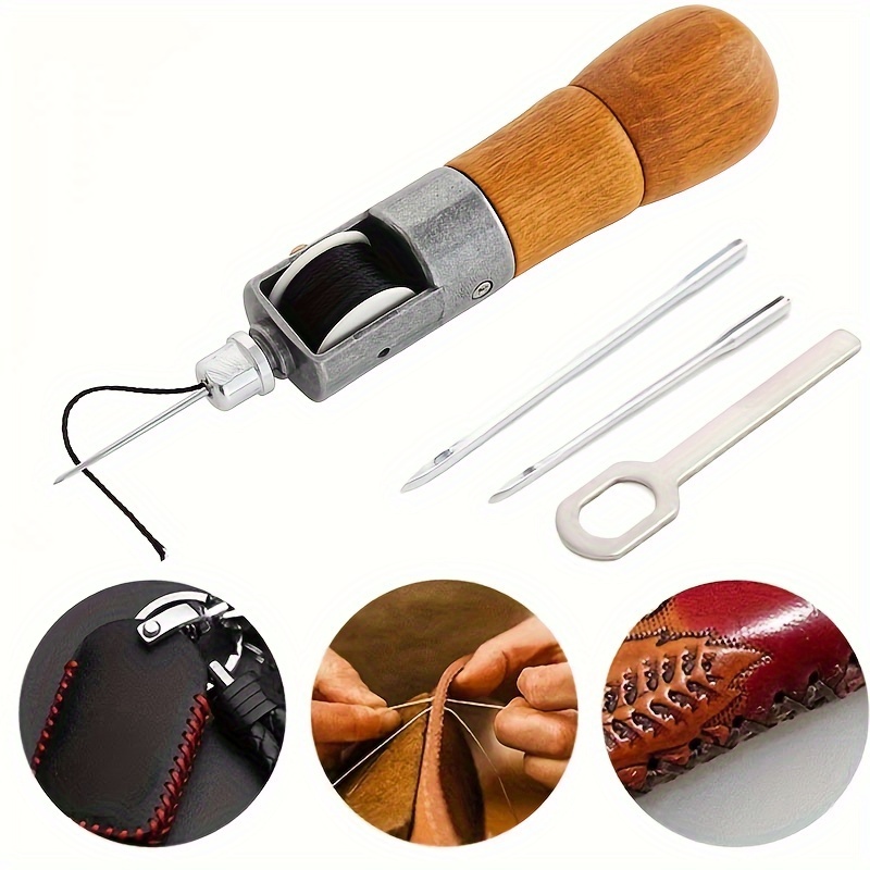 

Diy Leather Sewing Awl Set With Metal Components - Hand Sewing Tools For Leathercraft And Repair