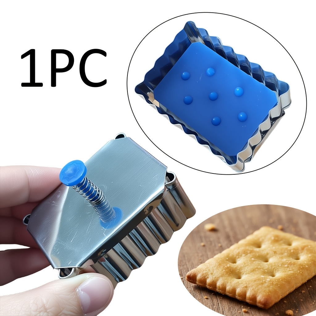A Rectangular Push-style Cookie Cutter, A Press-out Cookie Cutter, Kitchen Baking Tool, Manual Press, Easy To Release
