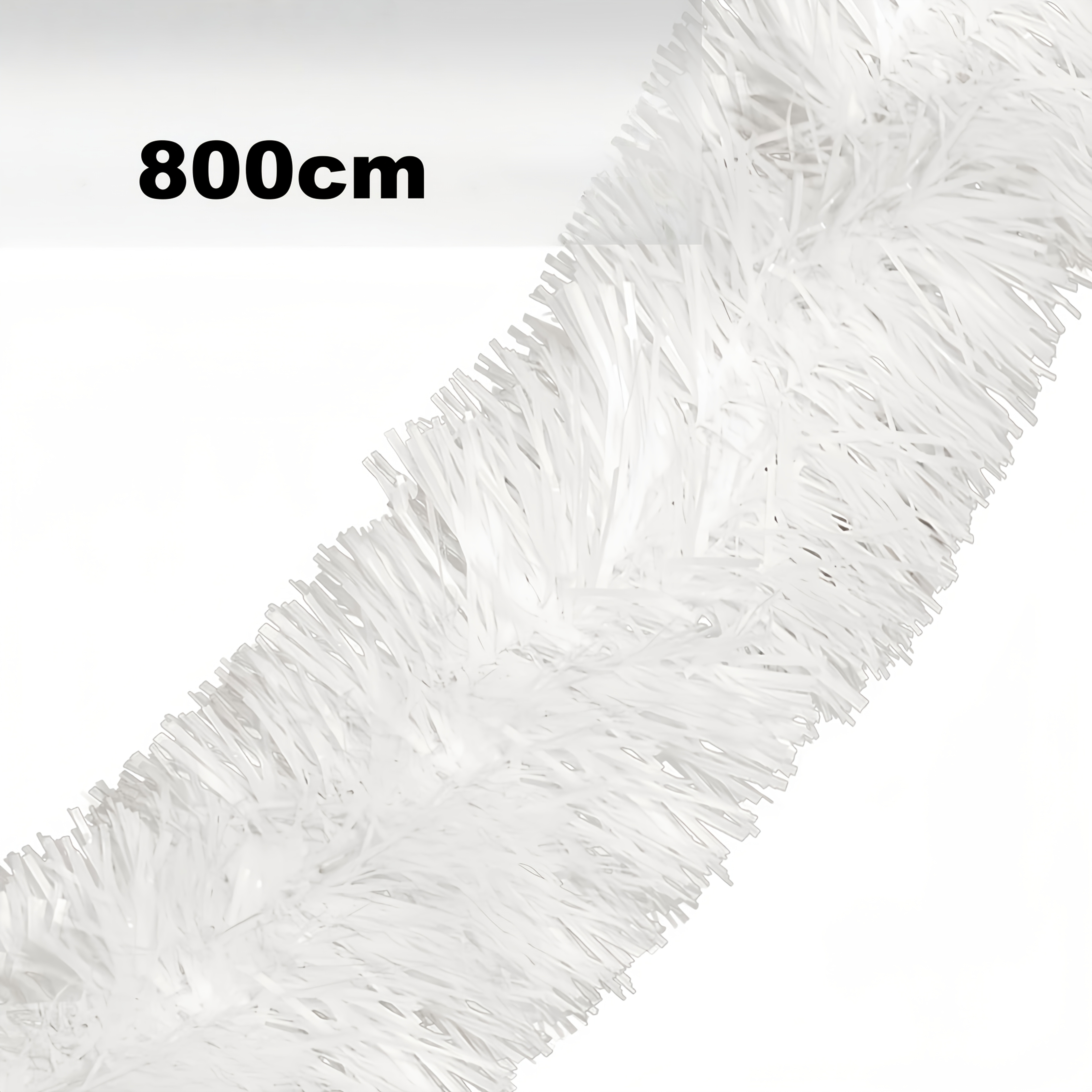 TEMU 4pcs Christmas Garland White Tinsel Garland Christmas Tree Decorations - Non-lit Xmas Holiday Decor Indoor Wedding Party Artificial Thick White