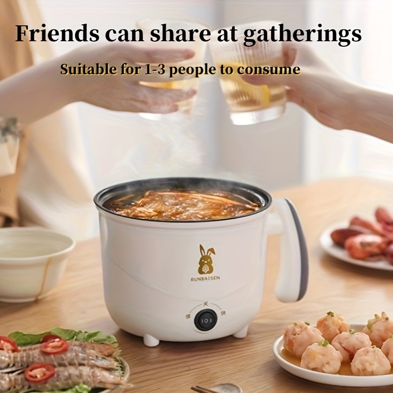 european   electric   cooker: nonstick frying pan, steamer & pot for boiling, simmering,  , camping, picnics and home kitchen use –   0