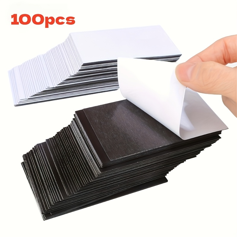 TEMU Confezione da 100 adesivi magnetici flessibili, magneti autoadesivi. Adatti per frigoriferi, pareti e superfici in vetro. Non lasciano residui.