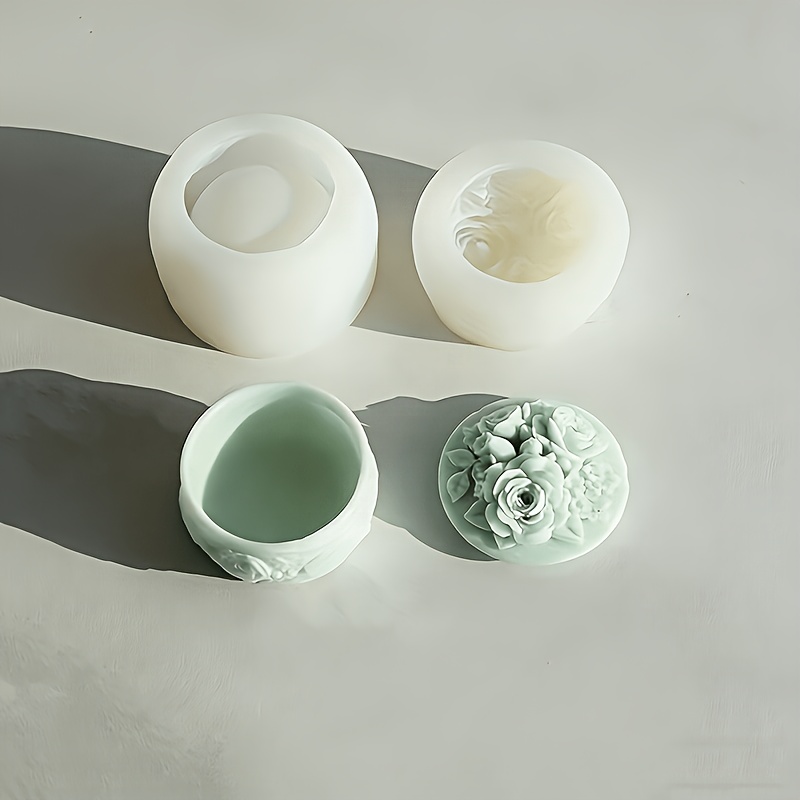 E-shop Harz-Silikonformen – Silikonform für Aufbewahrungsbox mit Blumenmuster, DIY geprägtes Blumendesign, exquisite kunstvolle Dekorationsform, für