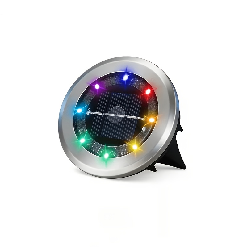TEMU 8- Intelligent Rgb Solar Lamp, Led Light Beads, Ip44 Landscape Solar Garden Light, Suitable For Villa Gardens, Pond , Driveways, Resistant To