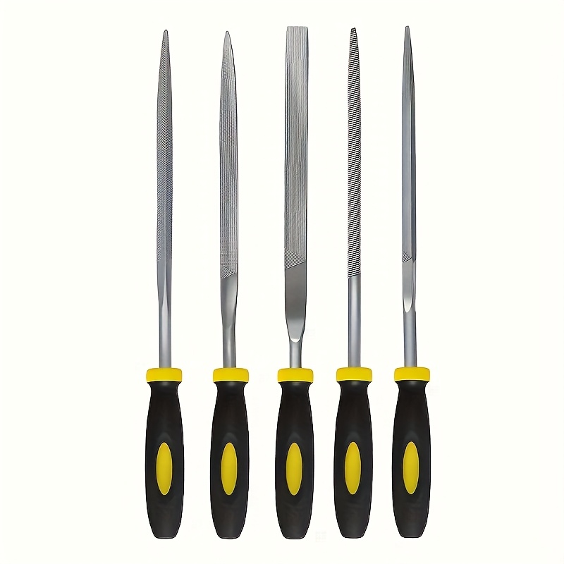 Assorted Mini File Set - Steel Metal Grinding Files, Triangular And Flat Half-round Mini Sanding Tools