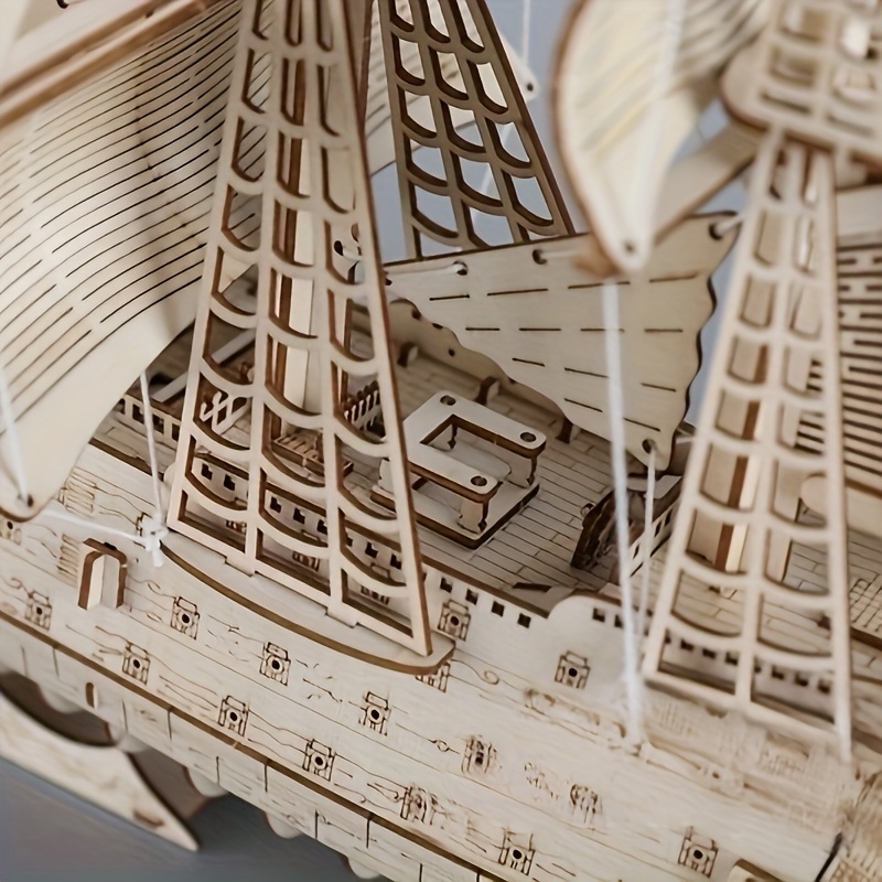 3D Koka Buru Laivu Puzle Komplekts – Izsmalcināta rokdarbu DIY koks, ideāls mājas dekorēšanai guļamistabās vai dzīvojamās istabā. STEM izglītības radoša dāvana. Ideāla dāvana dzimšanas dienām, Ziemassvētkiem, Pateicības dienai un izlaidumiem, kas sniedz unikālu amatnieciskumu. Labākais Ziemassvētkiem, perfekti piemērots Pateicības dienai