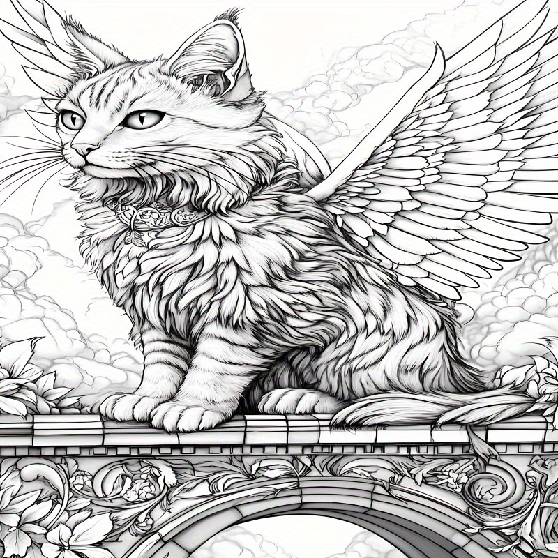 Fairy Cat Coloring Book 22 Pages Thick Paper Creative Halloween