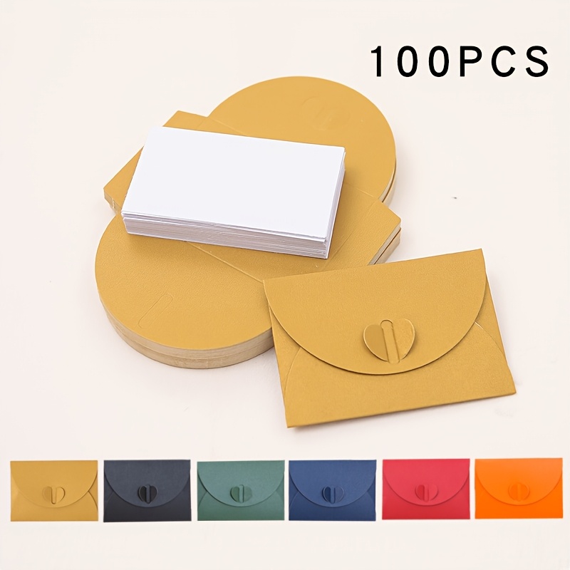 

100pcs, 50pcs Small Envelopes With 50pcs Blank Cards, Pearl Hard Mini Envelopes, Handmade Blank Card Cards, Suitable For Wedding, Birthday, Party, Valentine's Day, Christmas Invitations