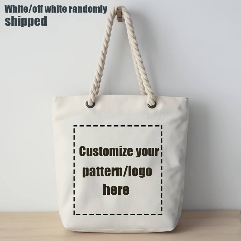 TEMU Custom Pattern Women's Printed Shoulder Bag, 16oz Heavy Fabric Tote Bag With Customizable Design/logo, Personalizedfor Casual Shopping And
