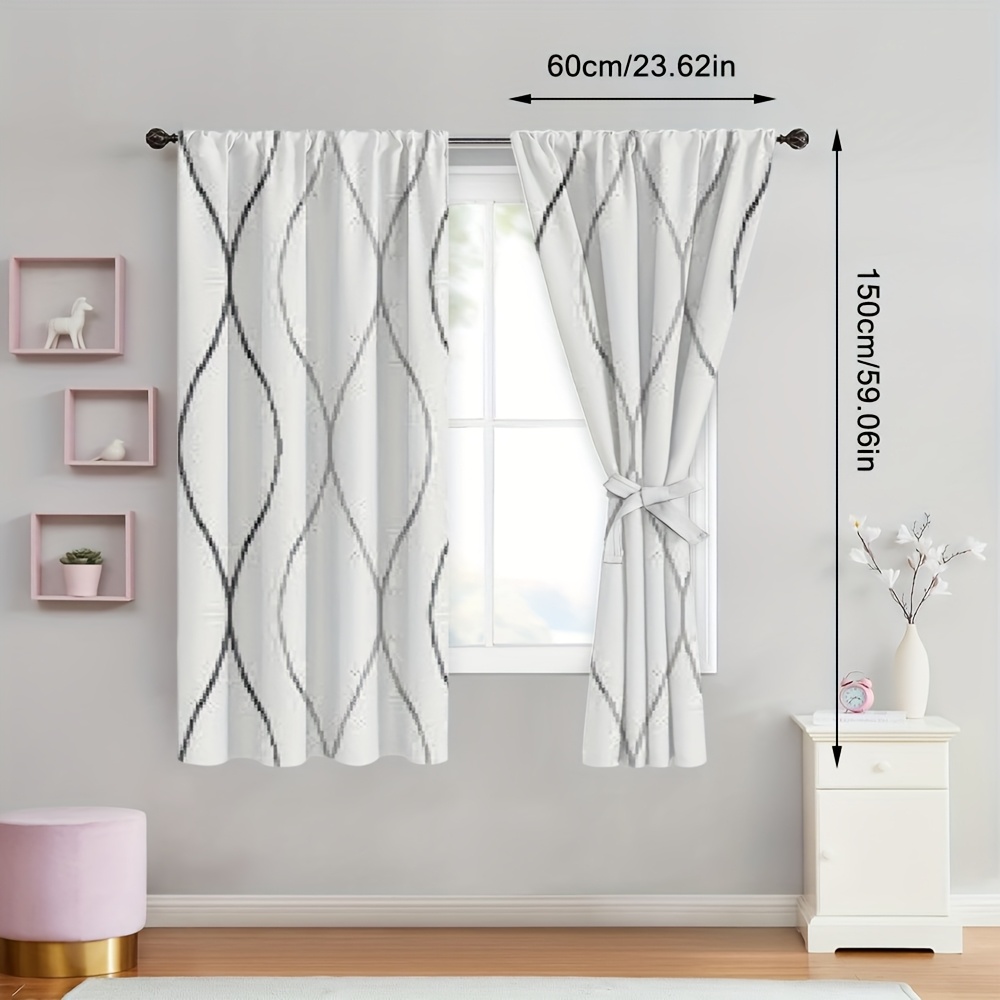 TEMU 2 pezzi Tende a Curva Sintetiche - Tende Privacy per Finestre, Semi-Trasparenti con per Bastone Facile Applicazione, Adatte per Cucina,