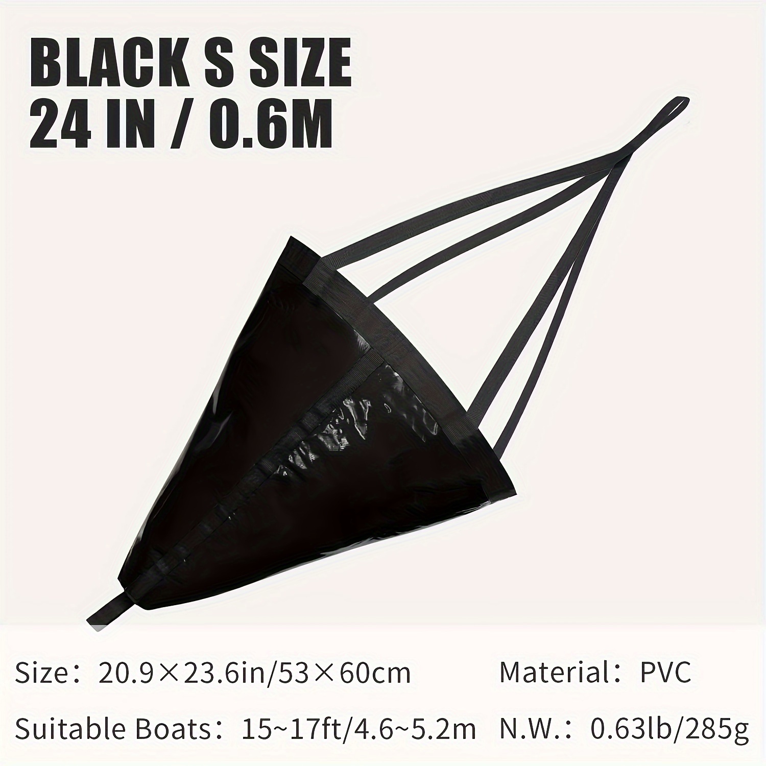   24 parachute drift     pvc fishing float for boats sailboats ideal for 15 17ft     in orange black blue