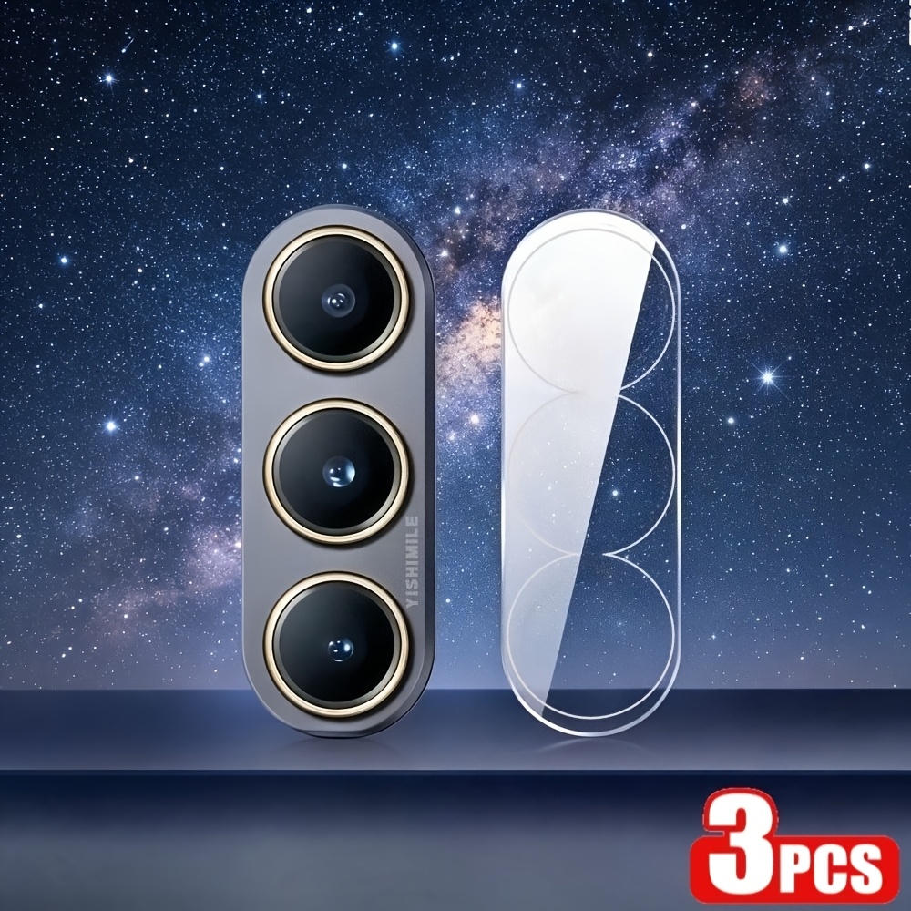 TEMU 3pcs Camera Protection Tempered Glass Camera Protector For Galaxy A06 A07 A15 A16 A17 A25 A26 A34 A35 A36 A54 A55 A56 A57 A37 - , Anti-scratch,