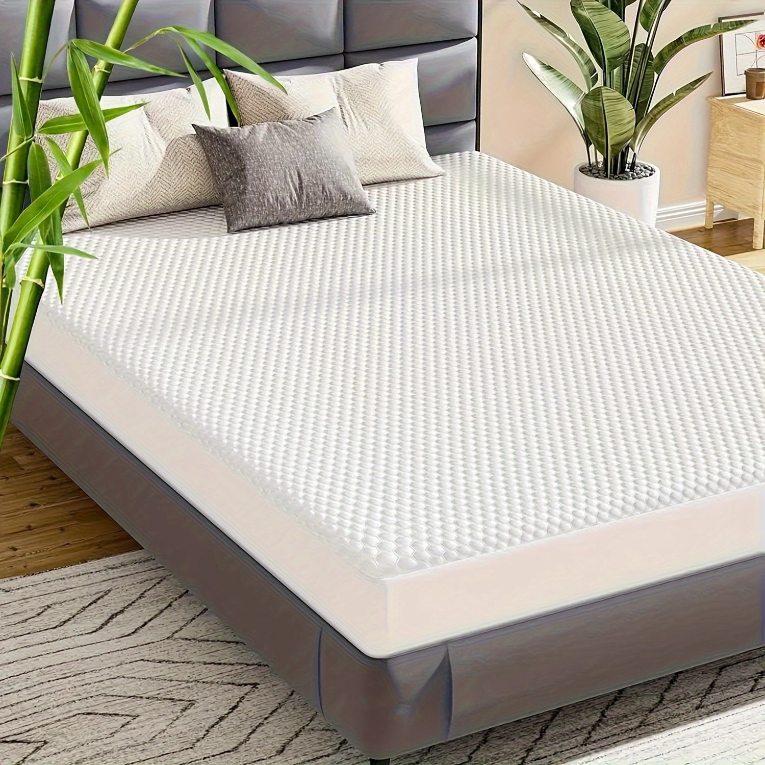 

Dumos Mattress Topper Full King Twin Queen Size, Stretch To 21" Fitted Deep Pocket Bed Cover Soft And Skin-friendly, Breathable 3d Air Fabric, 100% Waterproof Mattress Topper