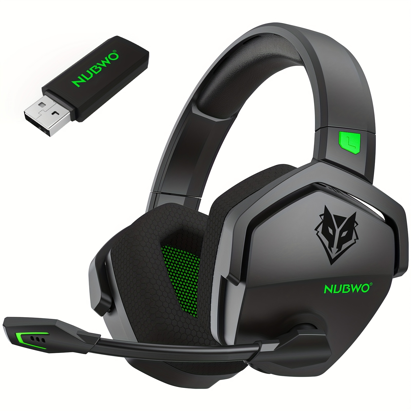 TEMU Nubwo G06 2.4ghz Gaming Headset, Wireless Earphones, 7.1 Surround Sound, Sound , Comfortable For Long Wear, Hd Dual-directional Microphone, 23ms