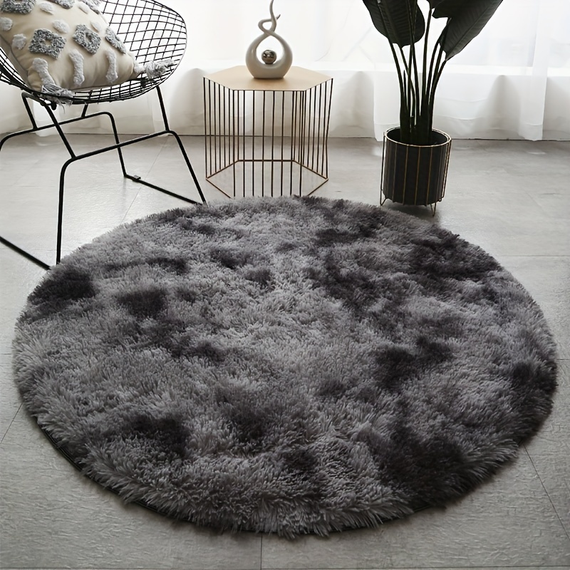 ultra soft round plush carpet fluffy stain resistant non slip for bedroom living room and home decor details 2