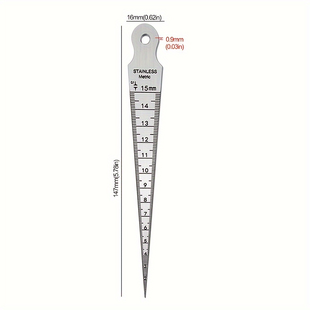 TEMU 1pc Wedge Plug Gauge With Double Scale Metric And Imperial Aperture Gauge And Taper Gauge 1-15mm For Weld Seam Detection And Office Measuring