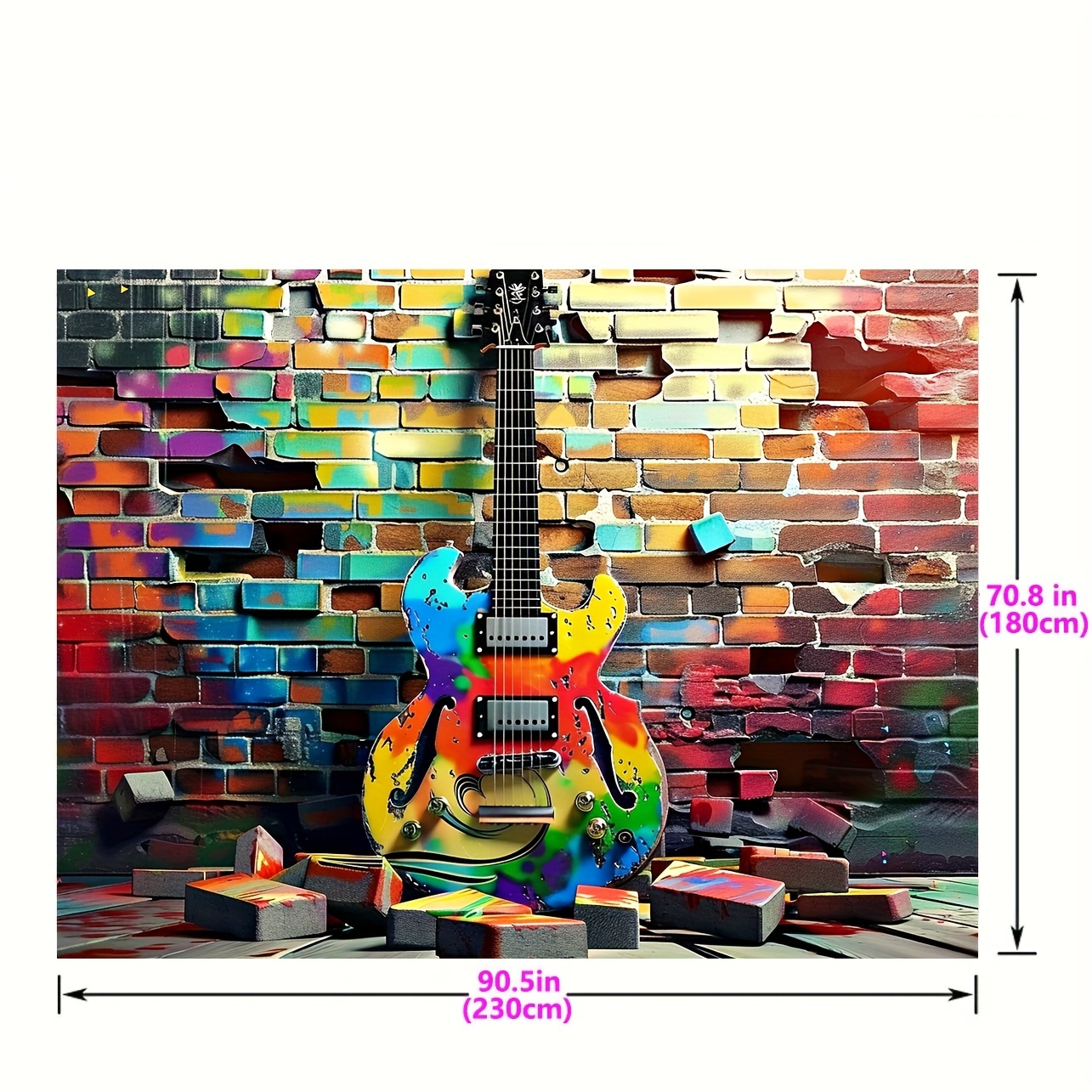 AOFOTO Fotohintergrund 2,1x1,5 M – Grunge Graffiti Ziegelwand Für Rock, Punk, Konzert-Fotos