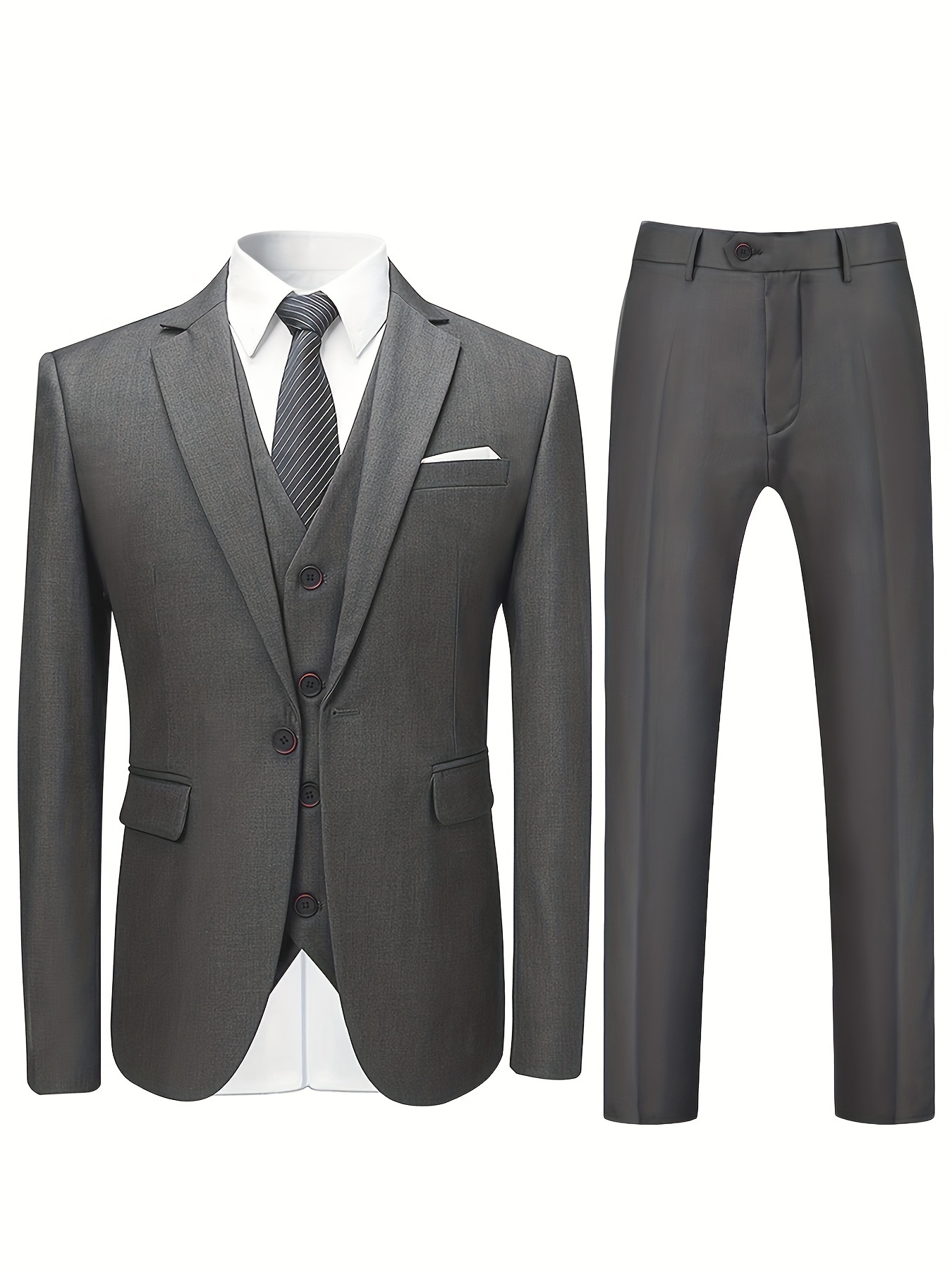 Formal Men's One Button Suit Jacket Single Breasted Vest - Temu United  Kingdom
