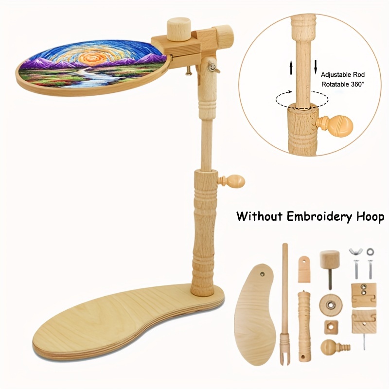 

Diy Wood Embroidery Stand Kit - Height, 360° Rotatable, No Included - For Beginners & Embroidery,