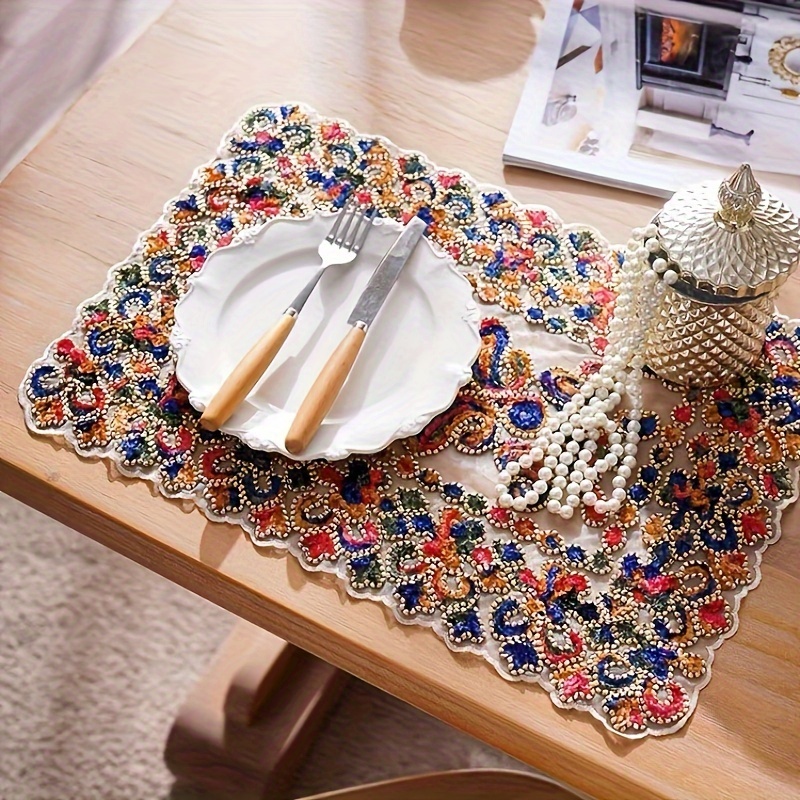 vintage tischset untersetzer speziellem farbenfrohem