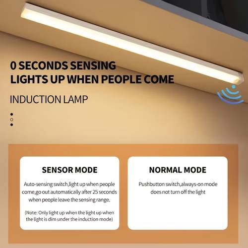 6pcs led motion sensor light bar magnetic under cabinet sensor light cool white warm light indoor night light for kitchen stairs hallway closet garage home night lighting