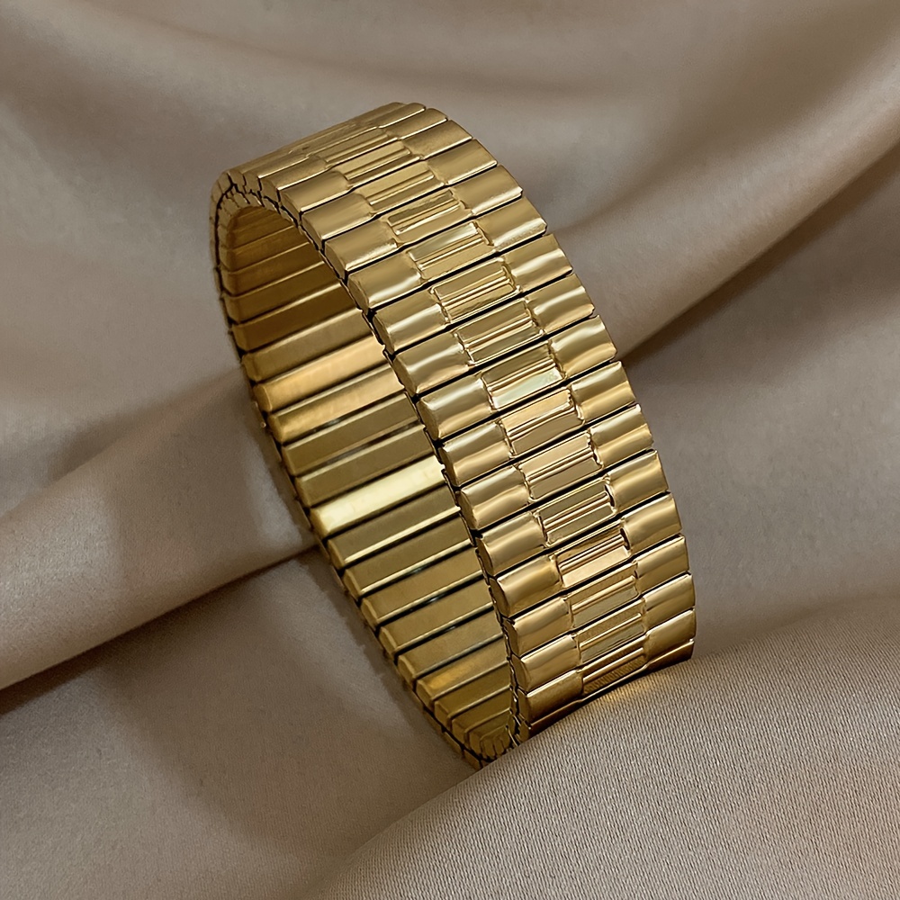 E-shop Modische, heiß verkaufte neue Armband-Ausführung, breiter Edelstahl-Stretch-Armband, modisches Metallschmuckset, Großhandel und Einzelhandel