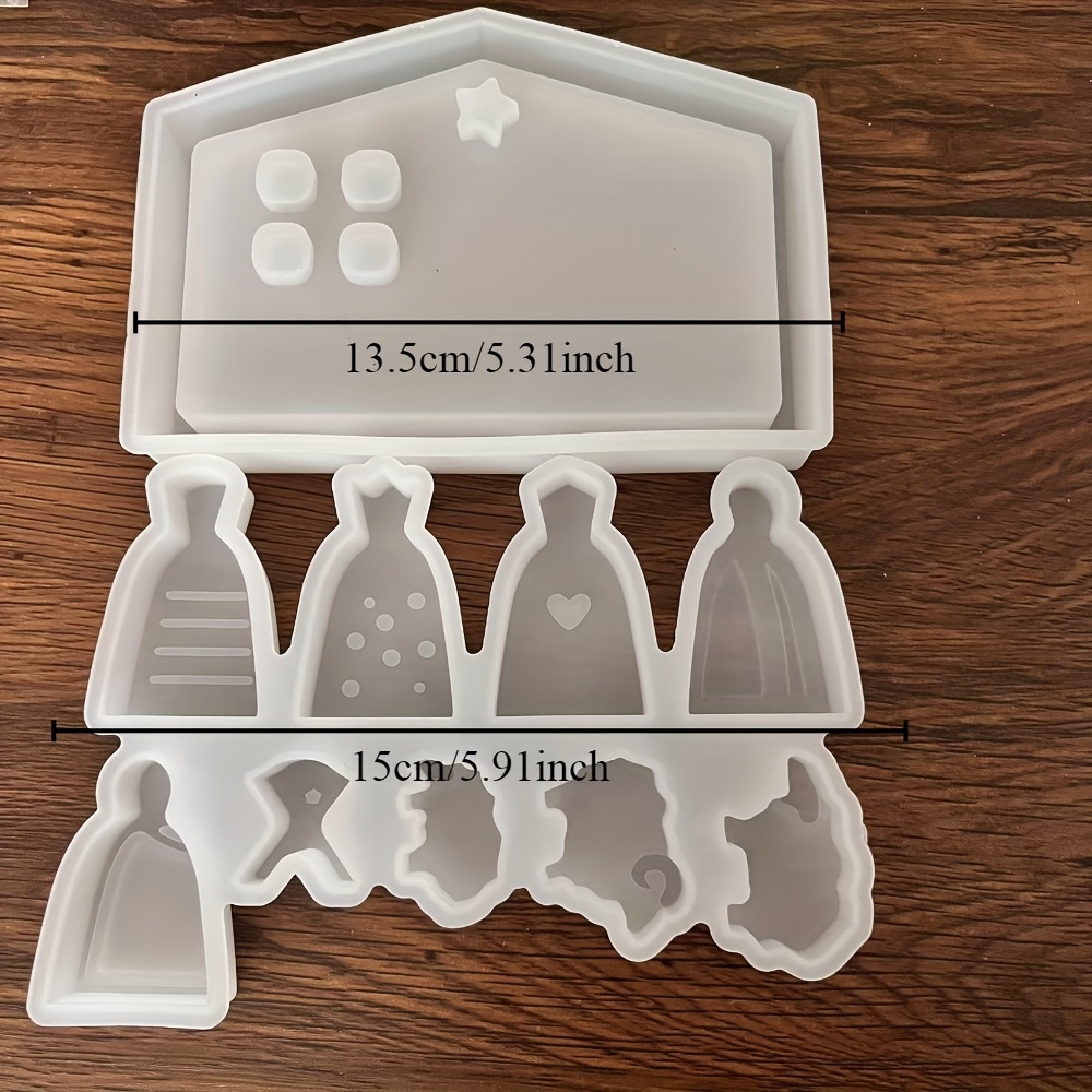 A Set Of 2 Jesus' Nativity Silicone Molds, Plaster Ornaments, Epoxy Resin Molds, Candle Molds For Home Decor And Christmas Decorations