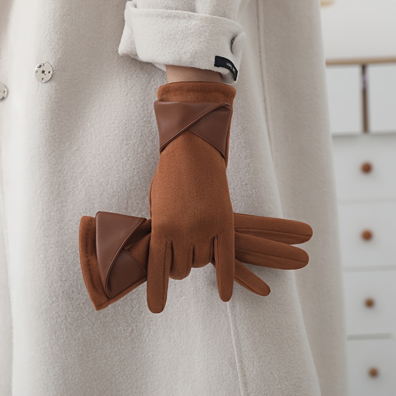 TEMU Neue warme Damenhandschuhe für Herbst und Winter, mit Anti-Kälte und dickem Samt, und Touchscreen