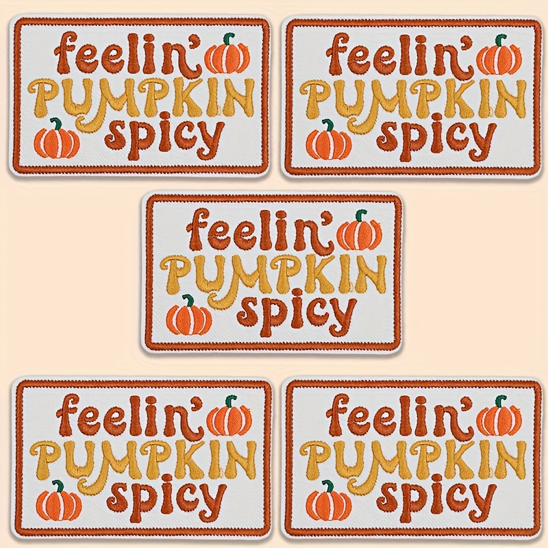 TEMU 5pcs Per Set For Halloween Special Event '' Pumpkin Spicy' Ironing Patch Patches, Featuring 2 Orange Pumpkin Patterns, Very Suitable For
